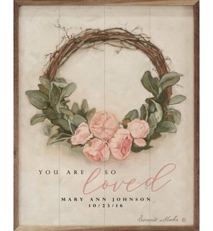Personalized Peony Wreath White By Bonnie Mohr
